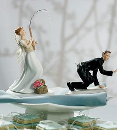 gone fishing bride or groom cake topper