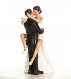 "Funny Sexy" African American Wedding Bride and Groom Cake Topper Figurine