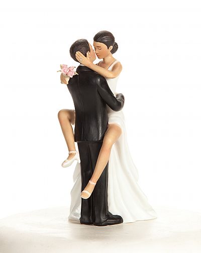 "Funny Sexy" African American Wedding Bride and Groom Cake Topper Figurine