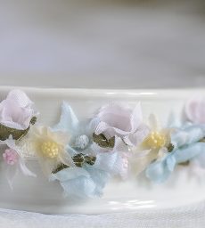 Flowery Rainbow Trim Porcelain Base