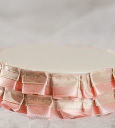 French Pleated Ribbon Trim Porcelain Base