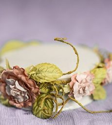 Paper Rose Vine Porcelain Base
