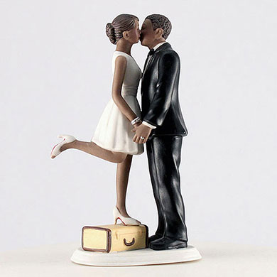 "A Kiss And We're Off!" Figurine - Dark Skin Tone