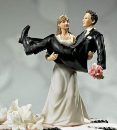 "To Have And To Hold" - Bride Holding Groom Figurine