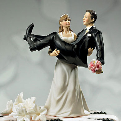 "To Have And To Hold" - Bride Holding Groom Figurine