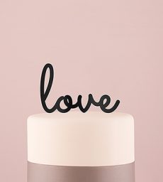 Love Acrylic Cake Topper - Black