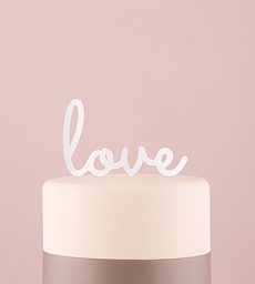 Love Acrylic Cake Topper - White