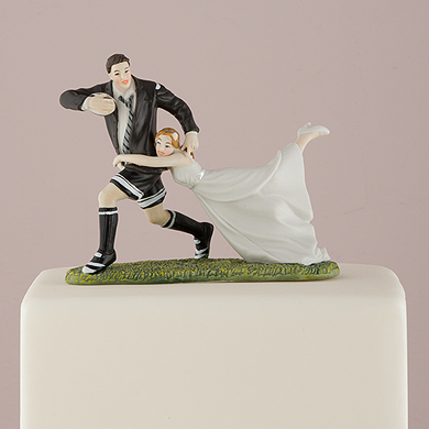 Love Tackle Bride And Groom Cake Topper