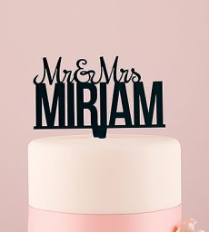 Personalized Mr. And Mrs. Black Acrylic Cake Topper