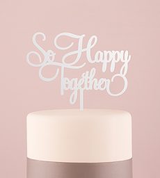 So Happy Acrylic Cake Topper - White