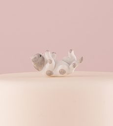 cat figurine Grey and White