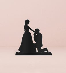 Cinderella Moment Silhouette Acrylic Cake Topper - Black