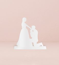 Cinderella Moment Silhouette Acrylic Cake Topper - White