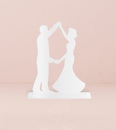 Dancing Silhouette Acrylic Cake Topper - White