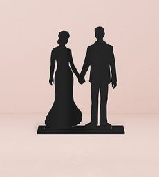 Hands Silhouette Acrylic Cake Topper - Black