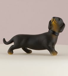 Miniature Black And Tan Dachshund Dog Figurines