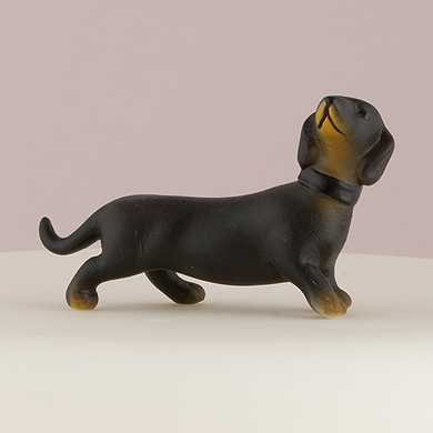 Miniature Black And Tan Dachshund Dog Figurines