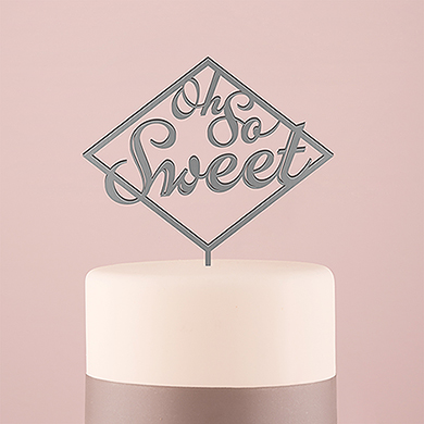Oh So Sweet Acrylic Cake Topper - Metallic Silver