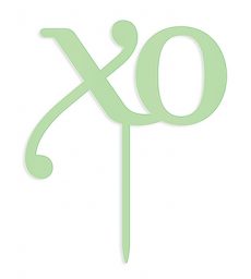 XO Acrylic Cake Topper - Daiquiri Green