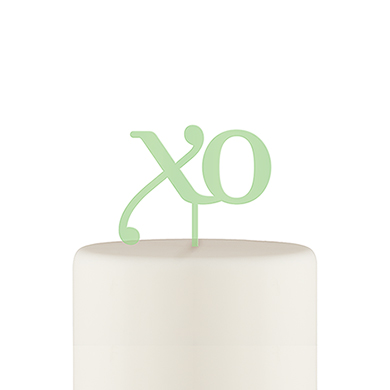 XO Acrylic Cake Topper - Daiquiri Green