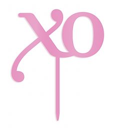 XO Acrylic Cake Topper - Dark Pink