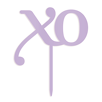 XO Acrylic Cake Topper - Lavender