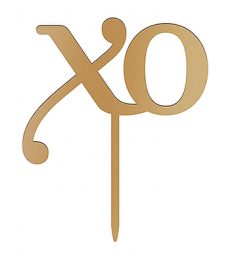 XO Acrylic Cake Topper - Metallic Gold