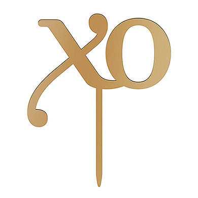 XO Acrylic Cake Topper - Metallic Gold