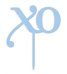 XO Acrylic Cake Topper - Pastel Blue
