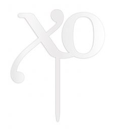 XO Acrylic Cake Topper - White
