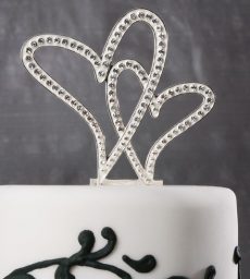 Crystal Hearts Wedding Cake Top