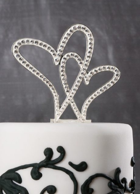 Crystal Hearts Wedding Cake Top