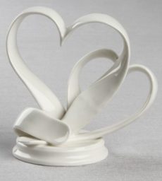 Porcelain Double Hearts Cake Top