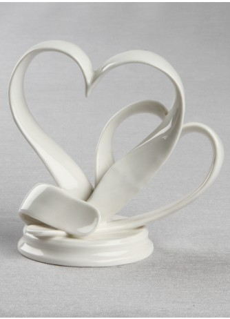 Porcelain Double Hearts Cake Top
