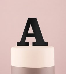 Serif Monogram Acrylic Cake Topper - Black