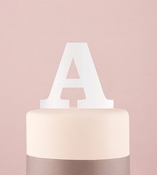 Serif Monogram Acrylic Cake Topper - White