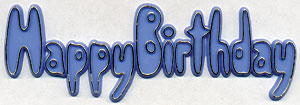 Blue Birthday Script - JustCakeToppers.com