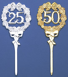25th Silver Wreath Pick Large