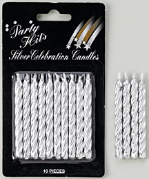 Silver Celebration Candles
