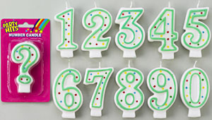 Green Number Candle # 8