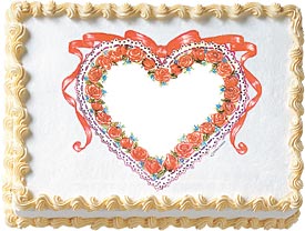 Rose Heart Edible Image