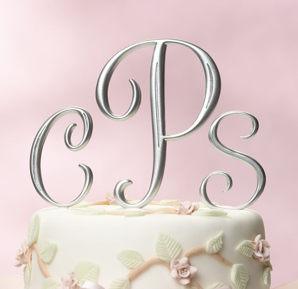 Curved Edge Silver Monogram